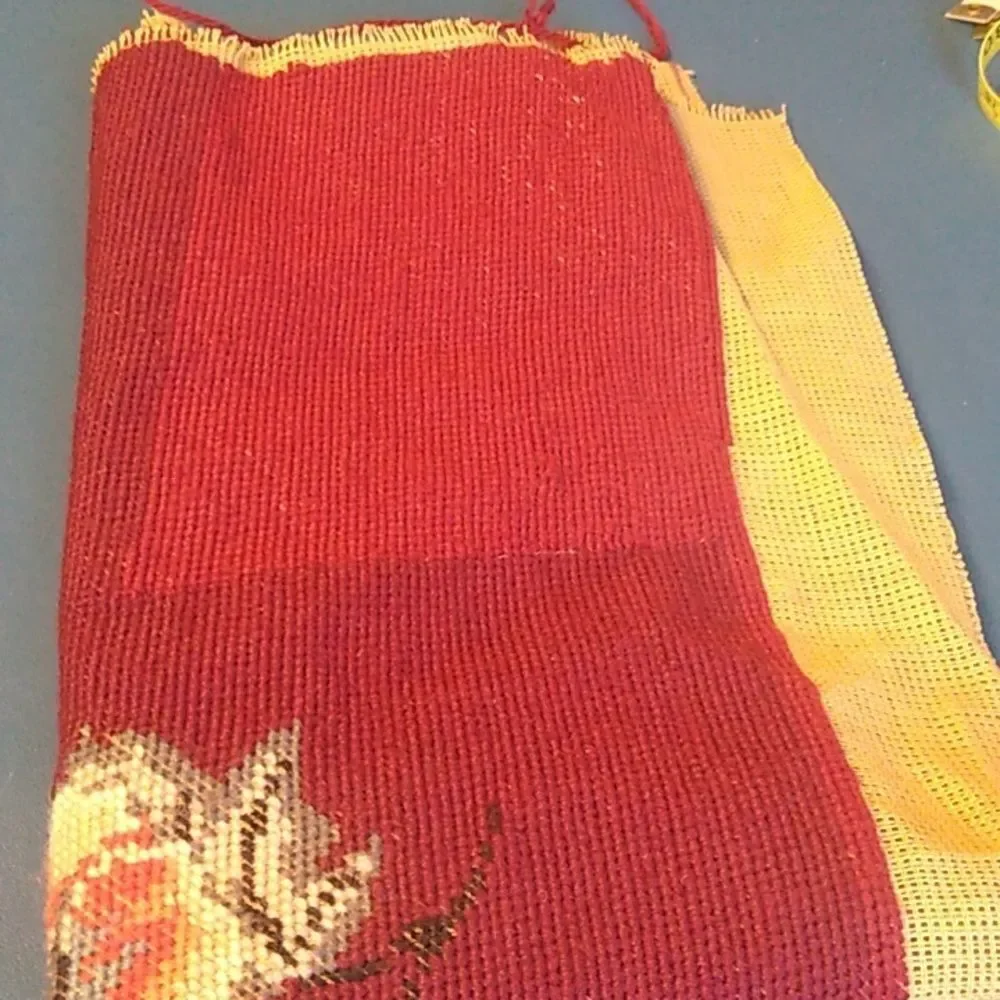 Red and Yellow Tapestry with Floral Design